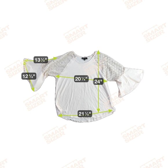 Dg2 XL Womens Bell Sleeve Top Cotton Eyelet Lace Boho Country Cottagecore Raglan - Picture 2 of 6